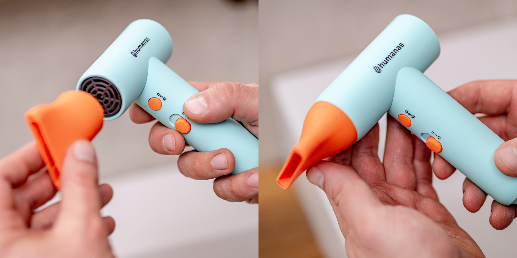 Suszarka do włosów z funkcją jonizowania Humanas AirTouch HD-AT03 mini - miętowa